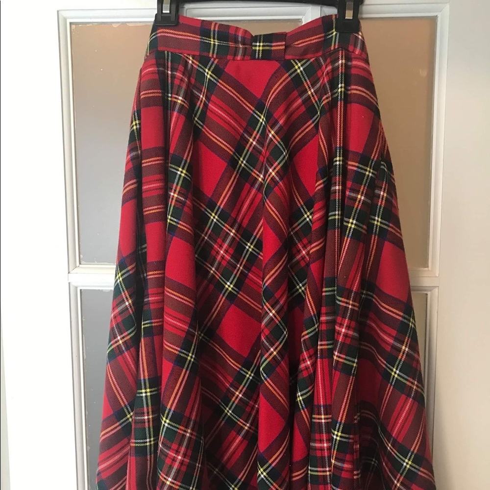 ModCloth Midi Length Plaid Skirt